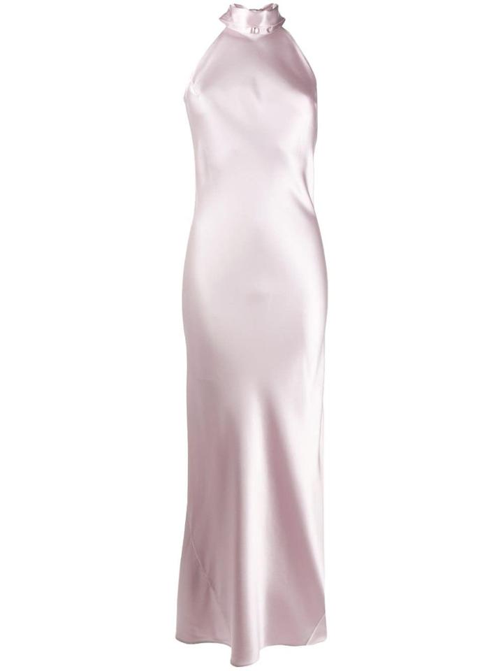 Galvan Halter Neck Gown - Pink