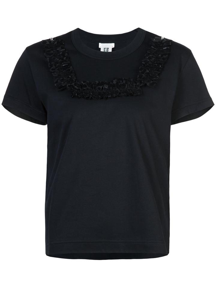 Comme Des Garçons Noir Kei Ninomiya Embellished Collar T-shirt - Black