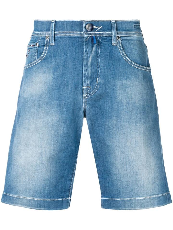 Jacob Cohen Stonewashed Denim Shorts - Blue