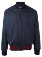 Raf Simons X Fred Perry Contrast Waist Bomber Jacket, Men's, Size: 42, Blue, Cotton/polyester