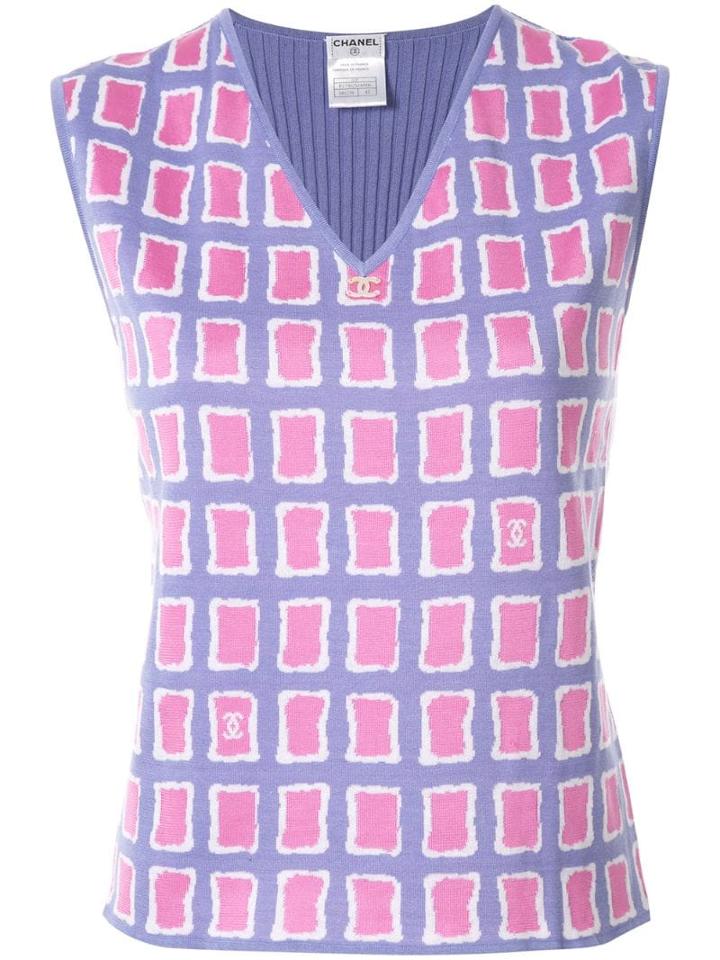 Chanel Pre-owned V-neck Sleeveless Top - Purple