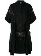 Sacai Lace Insert Shirt Dress, Women's, Size: 3, Black, Cotton/polyester