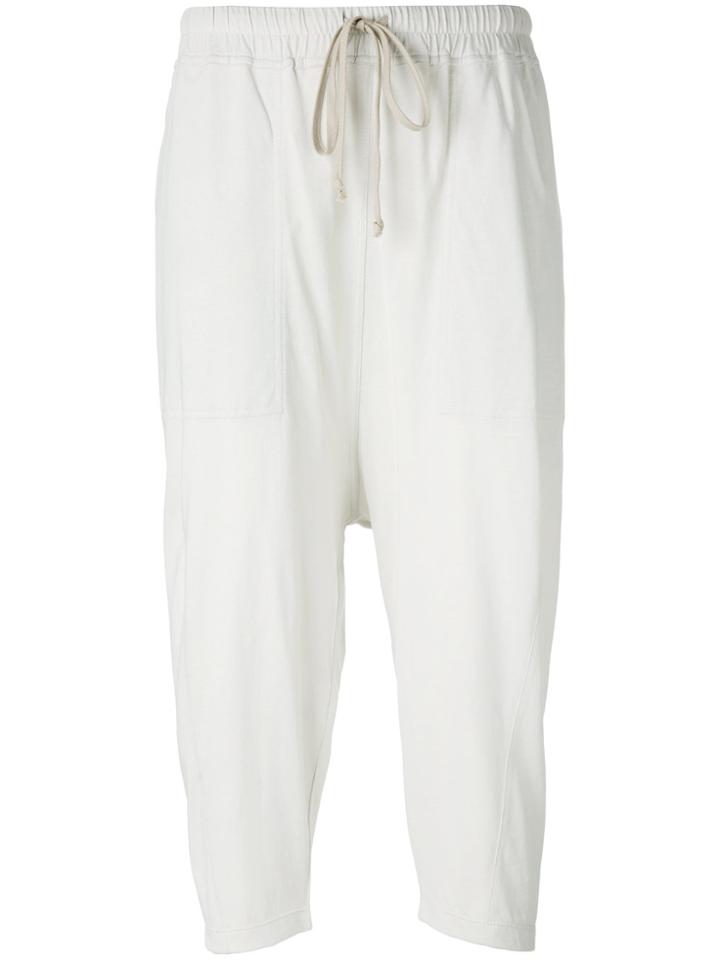 Rick Owens Drkshdw Drop-crotch Cropped Trousers - Nude & Neutrals