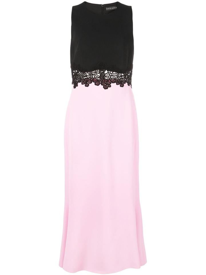 David Koma Lace Embellished Dress - Pink