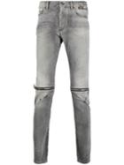 Palm Angels Zip Detail Skinny Jeans - Grey