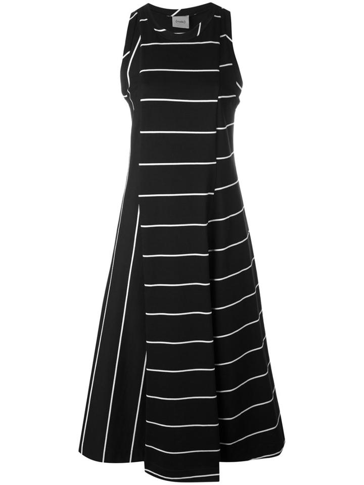 Nude - Striped Flared Dress - Women - Cotton - 42, Black, Cotton