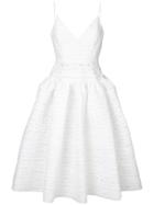 Alex Perry Structured Pleat Midi Dress - White