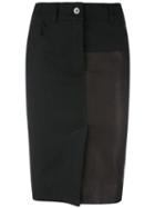 Haider Ackermann - Panelled Pencil Skirt - Women - Cotton/linen/flax/leather/rayon - 36, Black, Cotton/linen/flax/leather/rayon