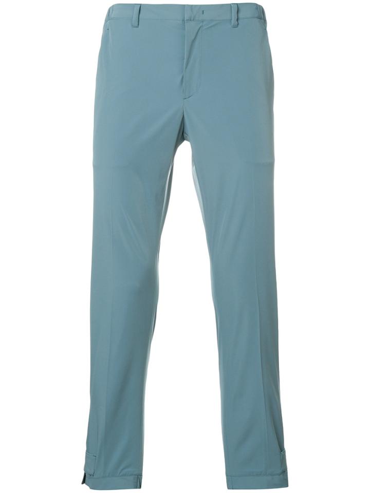 Prada Touch Strap Detail Trousers - Blue