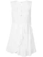 Iro Lace Insert Ruffle Dress - White