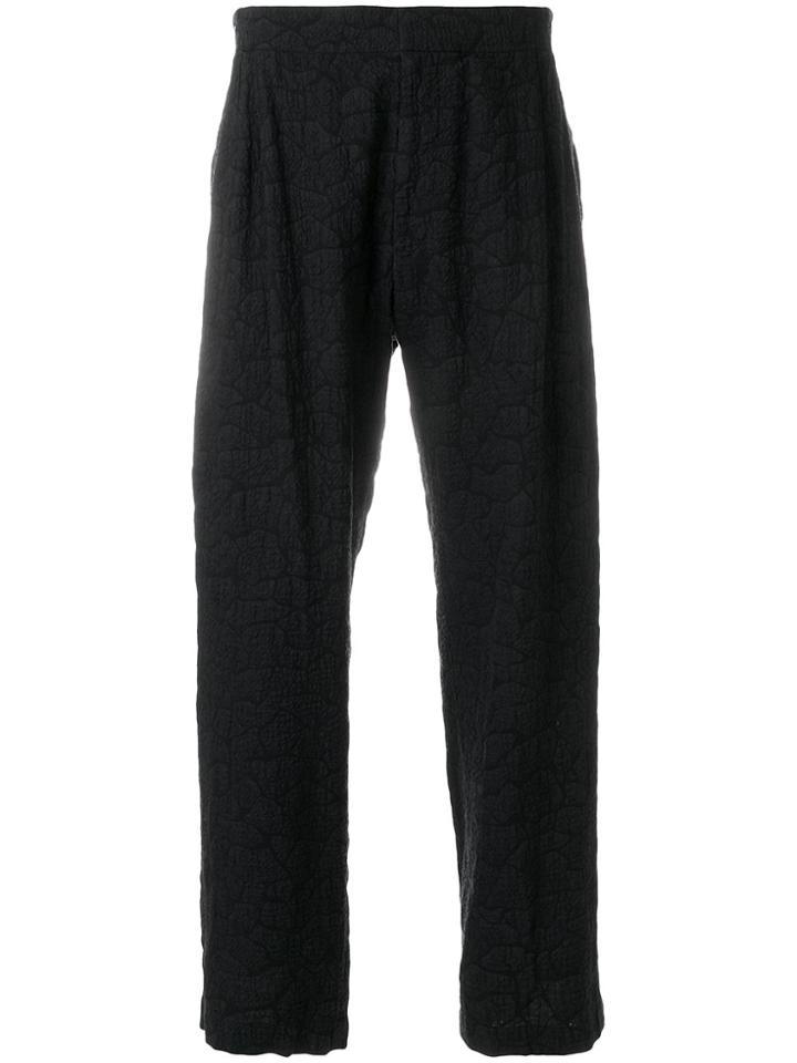 Issey Miyake Embossed Straight Leg Trousers - Black