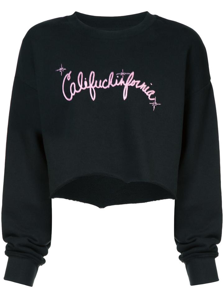 Adaptation Embroidered Cropped Sweatshirt - Black