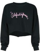 Adaptation Embroidered Cropped Sweatshirt - Black