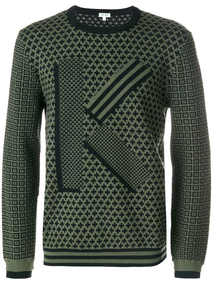 Kenzo Jumper With All-over Print - Black