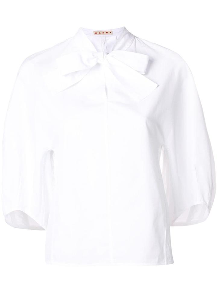 Marni Pussy Bow Poplin Blouse - White