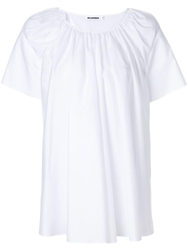 Jil Sander Gathered Neck T-shirt - White