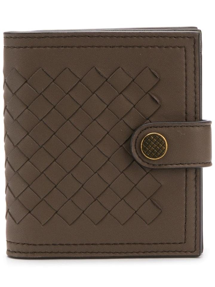 Bottega Veneta Intrecciato Snap Wallet - Grey