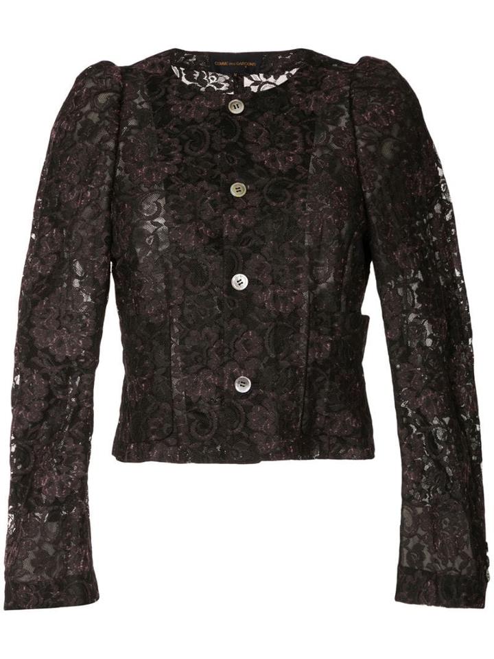 Comme Des Garçons Pre-owned Lace Structured Jacket - Black