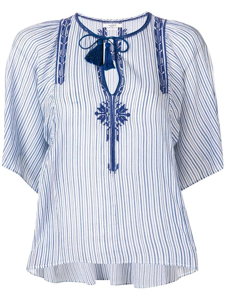 Isabel Marant Étoile Joya Tassel Embroidered Top - Blue