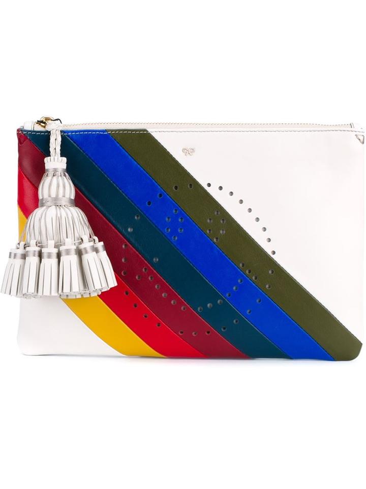 Anya Hindmarch 'georgiana' Rainbow Striped Clutch