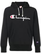 Champion Logo Print Hoodie - Black