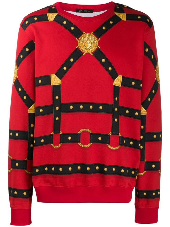 Versace Harness Print Jumper - Red