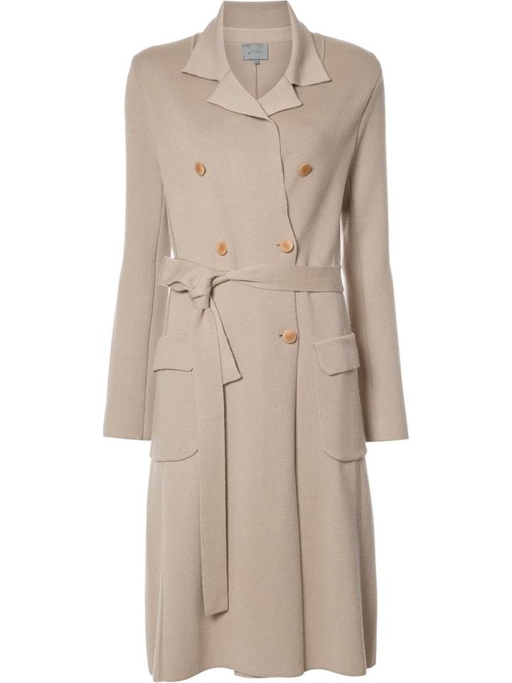 Maiyet Double Breasted Knit Trenchcoat, Women's, Size: Xl, Nude/neutrals, Cashmere