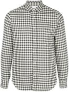 Officine Generale Brushed Flannel Check Shirt - Black