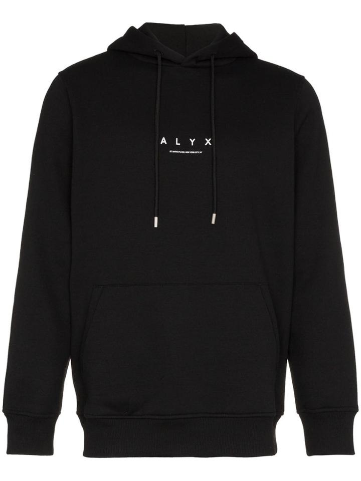 Alyx Logo Printed Cotton Hoodie - Black