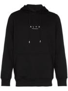 Alyx Logo Printed Cotton Hoodie - Black