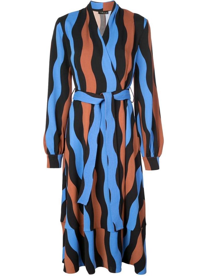 Stine Goya Wave Pattern Wrap Dress - Blue
