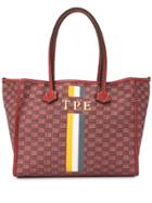 Moreau Check Pattern Tote - Red