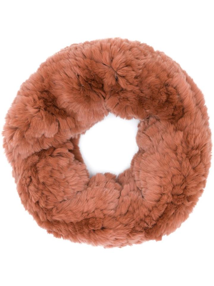 Yves Salomon Knitted Snood - Pink & Purple