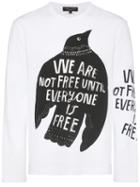 Comme Des Garçons Homme Plus We Are Not Free Print Cotton T-shirt -