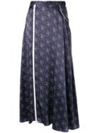 Marine Serre Asymmetric Midi Skirt - Blue