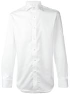 Canali Spread Collar Shirt, Men's, Size: 44, White, Cotton