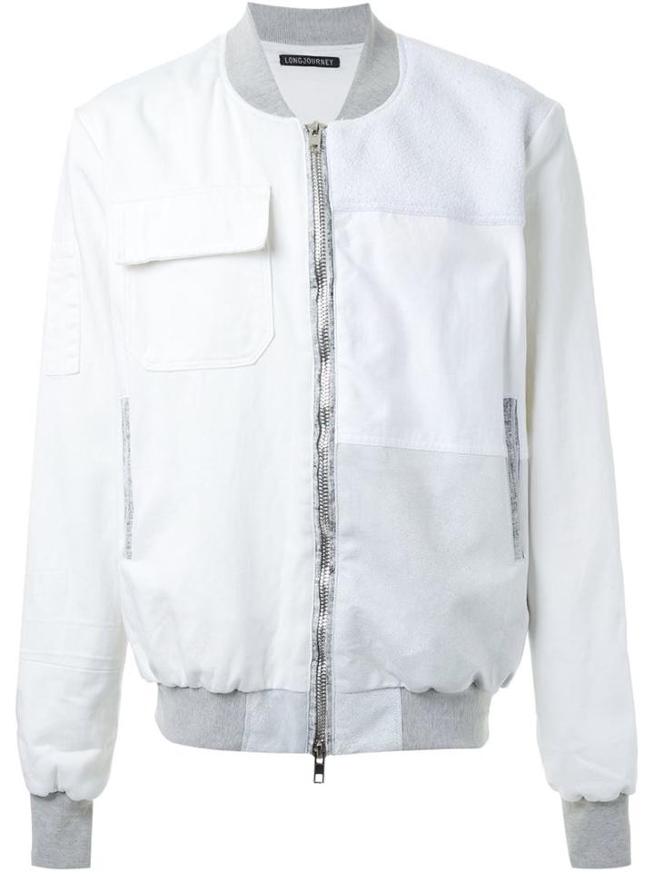 Longjourney Patch Pocket Jacket, Men's, Size: Large, White, Cotton