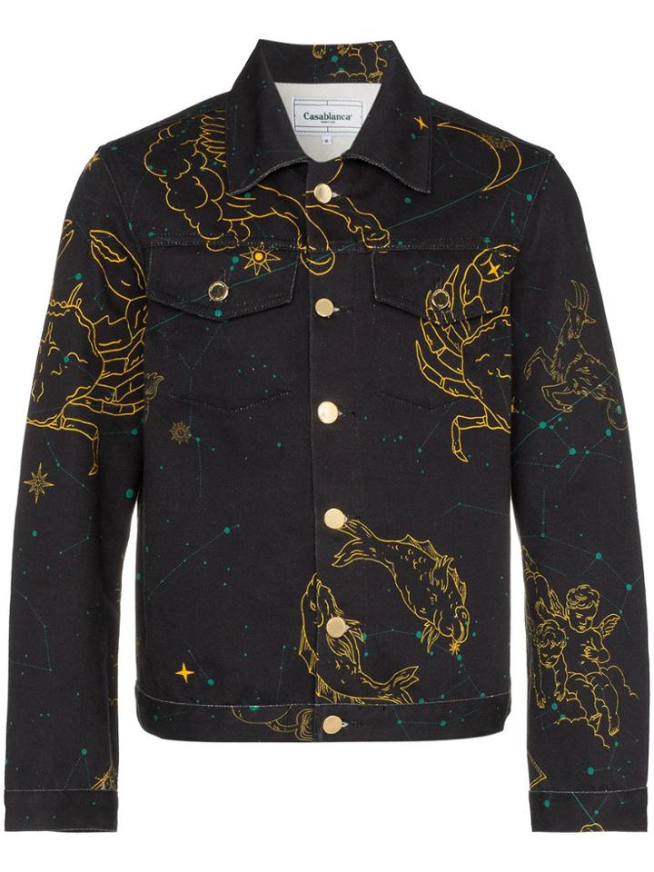 Casablanca Constellation Denim Jacket - Black