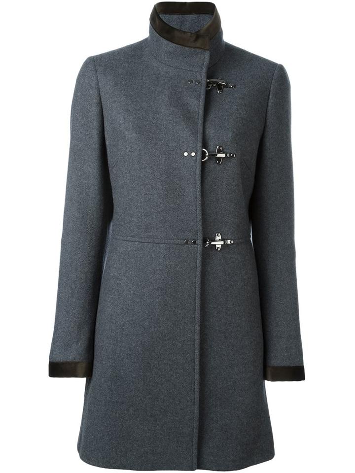 Fay Dislocated Fastening Mid-length Coat, Women's, Size: Small, Grey, Cotton/acrylic/polyamide/virgin Wool