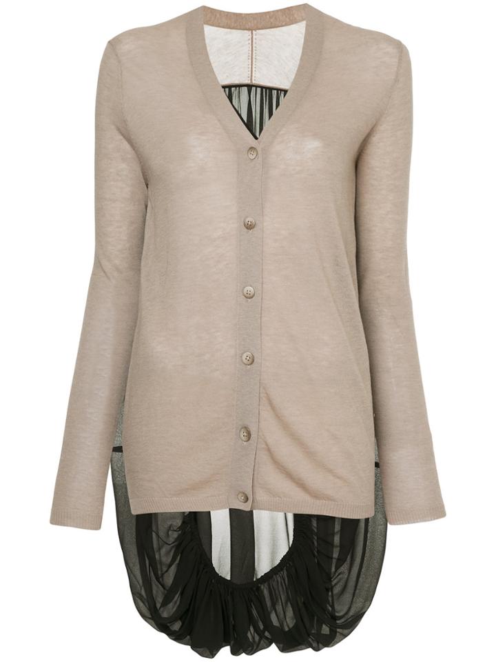 Uma Wang Two Tone Cardigan - Brown