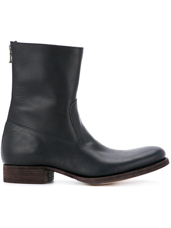 C Diem Rear-zip Boots - Blue