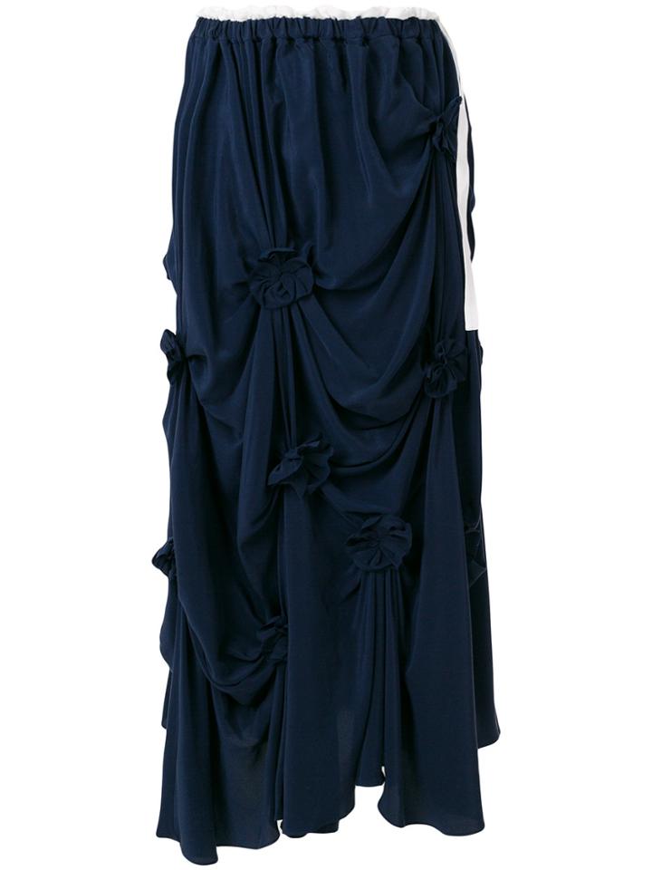 Jw Anderson Floral Detail Maxi Skirt - Blue