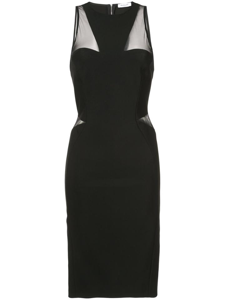 Mugler Fitted Sleeveless Dress - Black