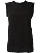 Dolce & Gabbana Embroidered Trim Tank Top, Women's, Size: 38, Black, Silk