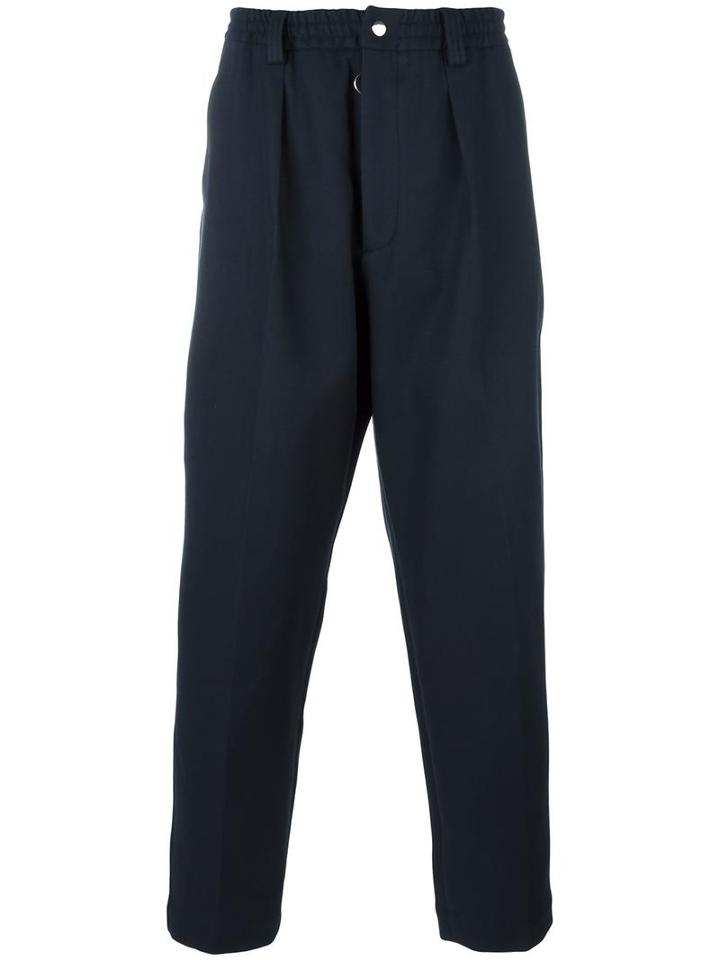 Matiéres Elasticated Waistband Trousers, Men's, Size: Large, Blue, Cotton