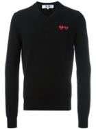 Comme Des Garçons Logo Patch Jumper, Men's, Size: Large, Black, Wool