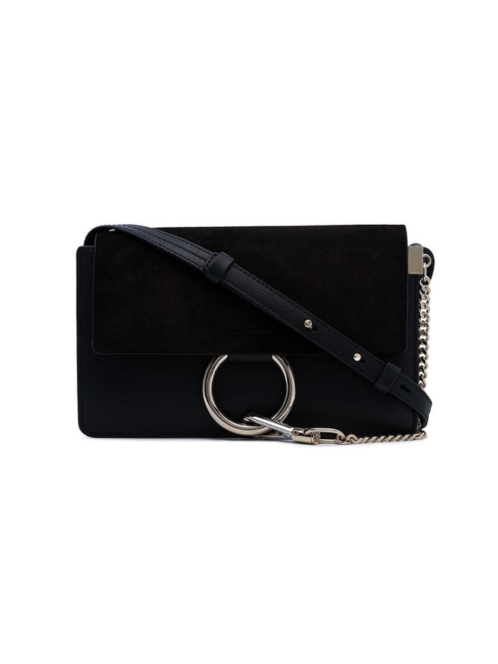 Chloé Faye Suede Shoulder Bag - Black