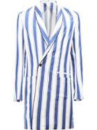 Haider Ackermann Striped Double-breasted Coat - Blue