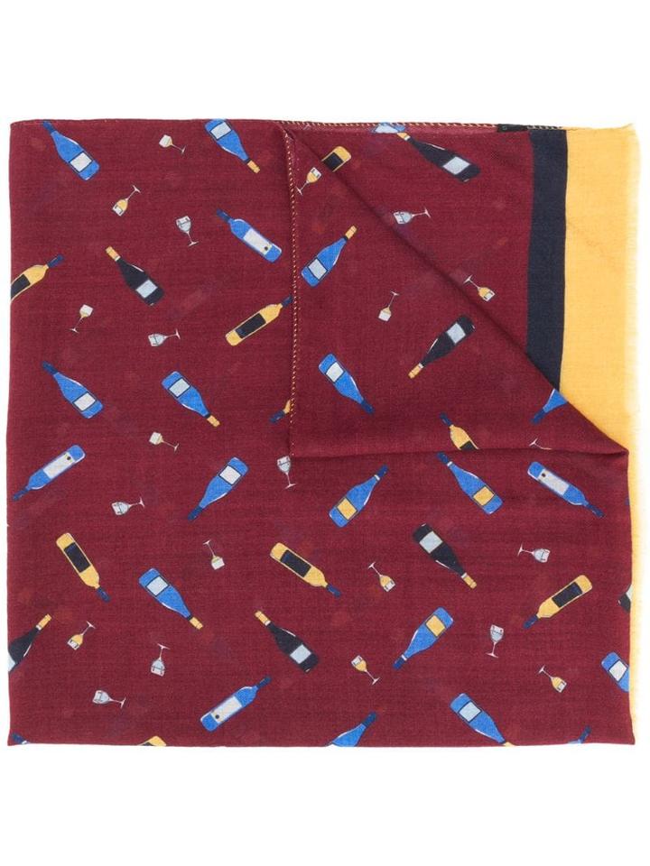 Fefè Wine Print Scarf - Red