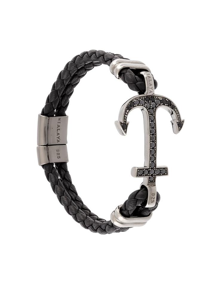 Nialaya Jewelry Anchor Bracelet, Men's, Size: Xl, Black
